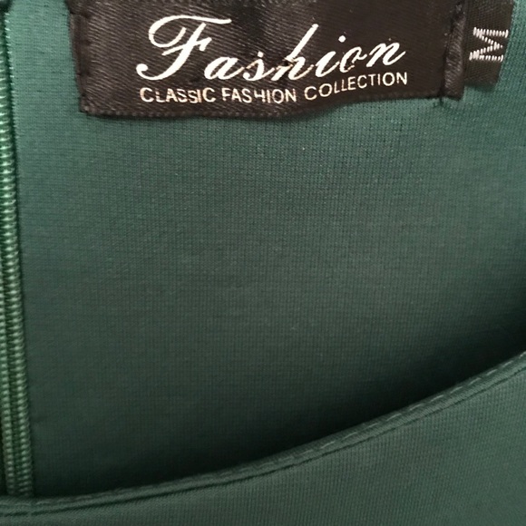 Retro Kelly Green Dress, 3/4 sleeves - Picture 6 of 6